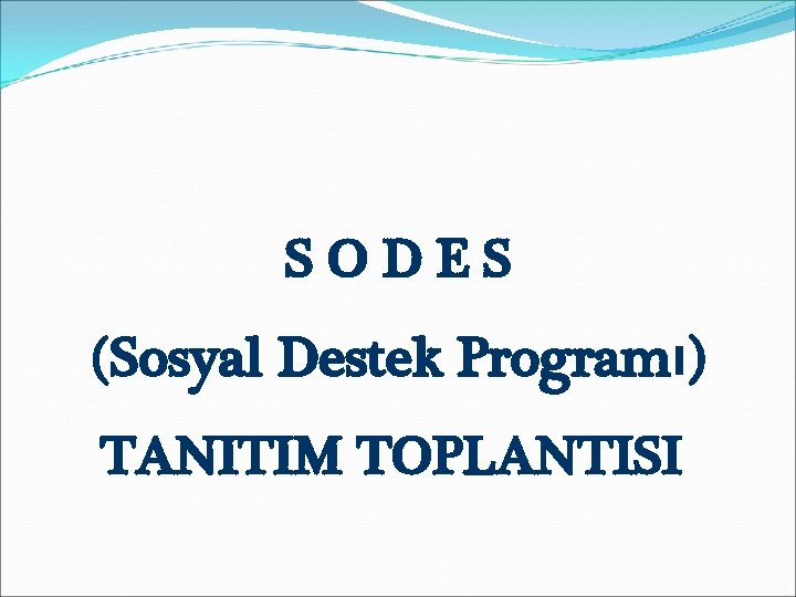 SODES (Sosyal Destek Programı) TANITIM TOPLANTISI 