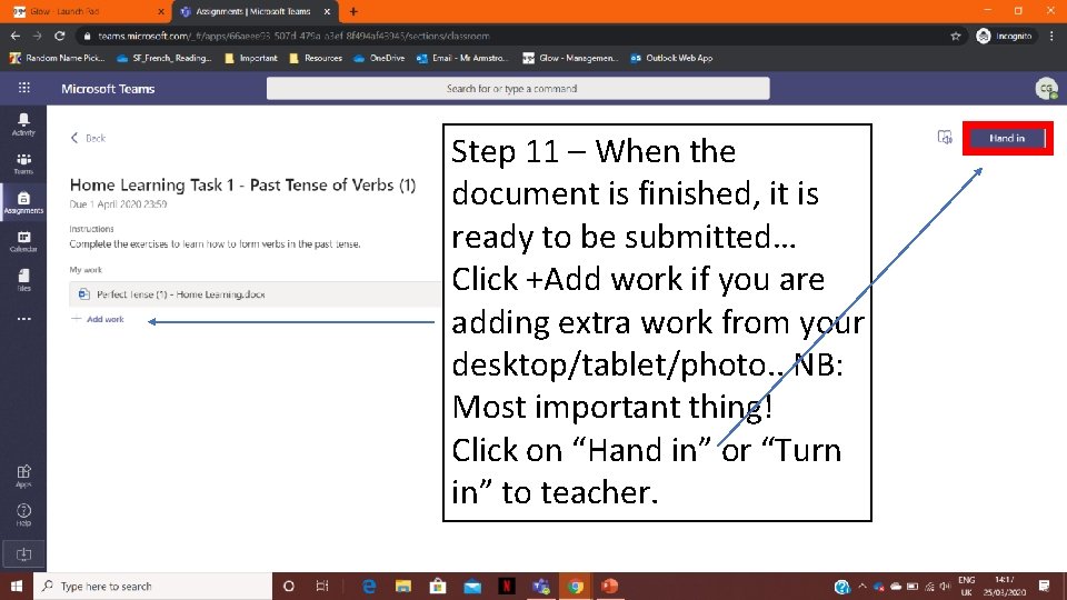 Step 11 – When the document is finished, it is ready to be submitted…