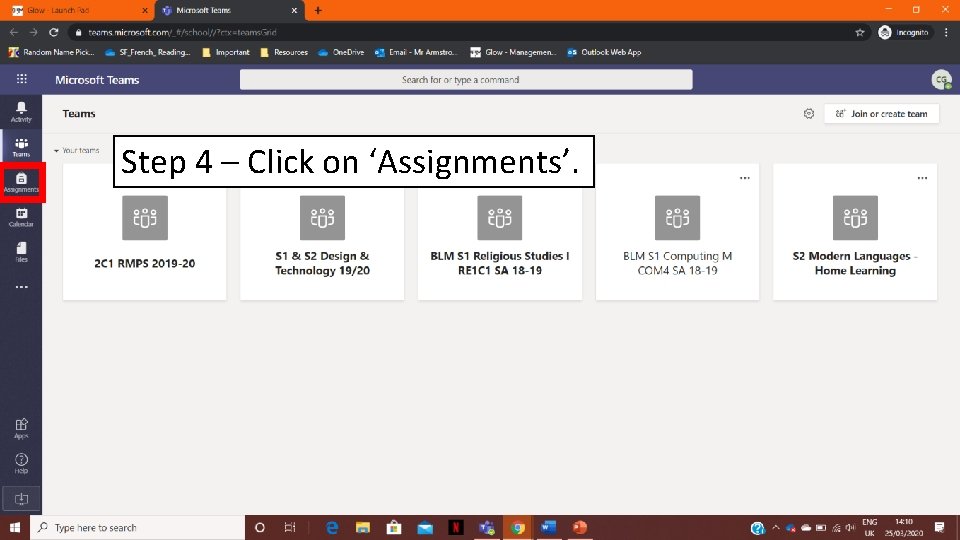 Step 4 – Click on ‘Assignments’. 