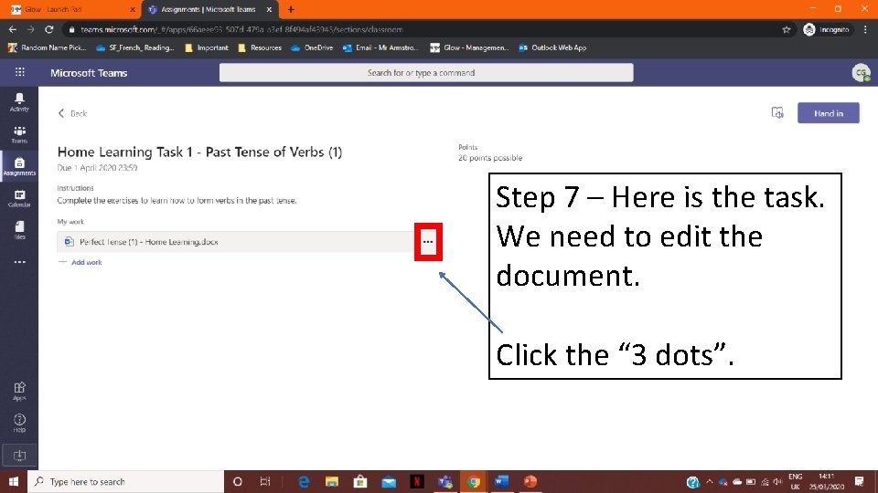 Step 7 – Here is the task. We need to edit the document. Click