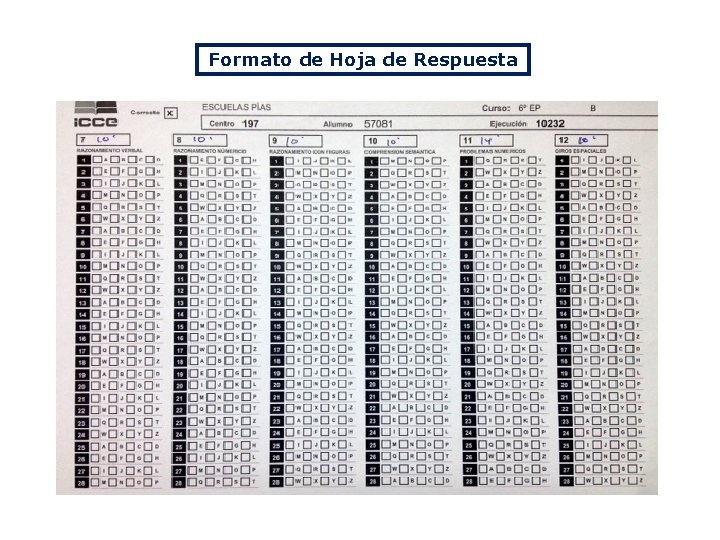 Formato de Hoja de Respuesta 