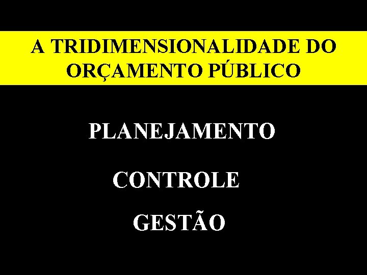 A TRIDIMENSIONALIDADE DO ORÇAMENTO PÚBLICO PLANEJAMENTO CONTROLE GESTÃO 