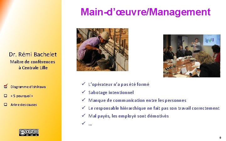 Main-d’œuvre/Management Dr. Rémi Bachelet Maître de conférences à Centrale Lille ü Diagramme d’Ishikawa q.