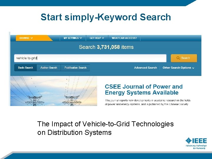 Start simply-Keyword Search The Impact of Vehicle-to-Grid Technologies on Distribution Systems 