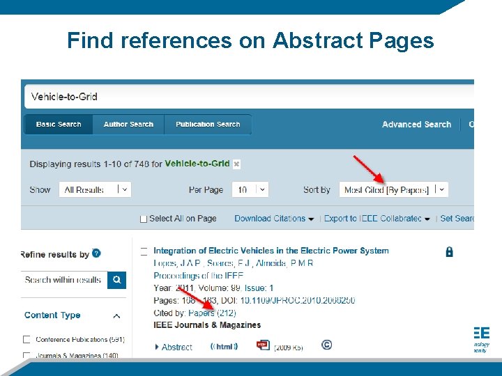 Find references on Abstract Pages 