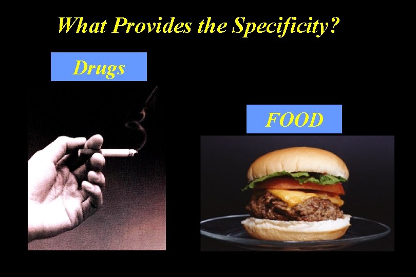 What Provides the Specificity? Drugs FOOD 