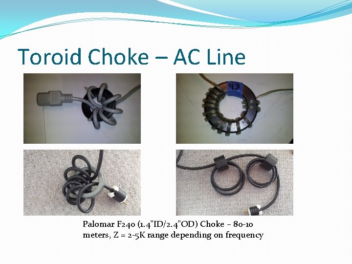 Toroid Choke – AC Line Palomar F 240 (1. 4”ID/2. 4”OD) Choke – 80