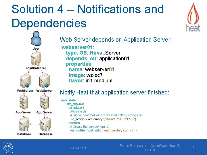 Solution 4 – Notifications and Dependencies Web Server depends on Application Server: webserver 01: