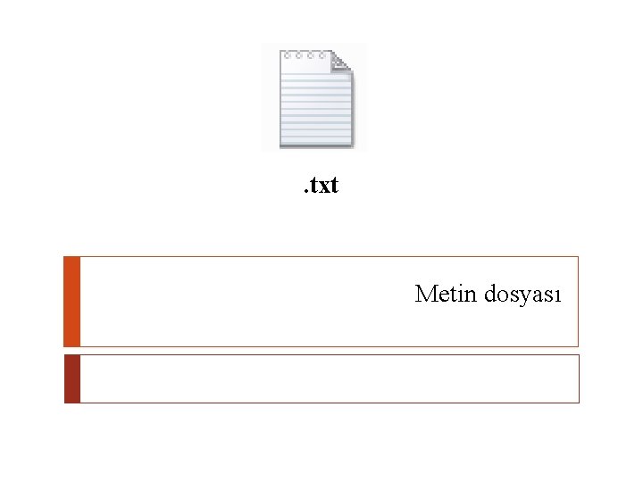 . txt Metin dosyası 