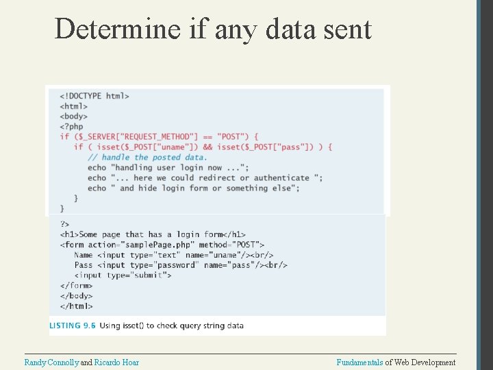 Determine if any data sent Randy Connolly and Ricardo Hoar Fundamentals of Web Development