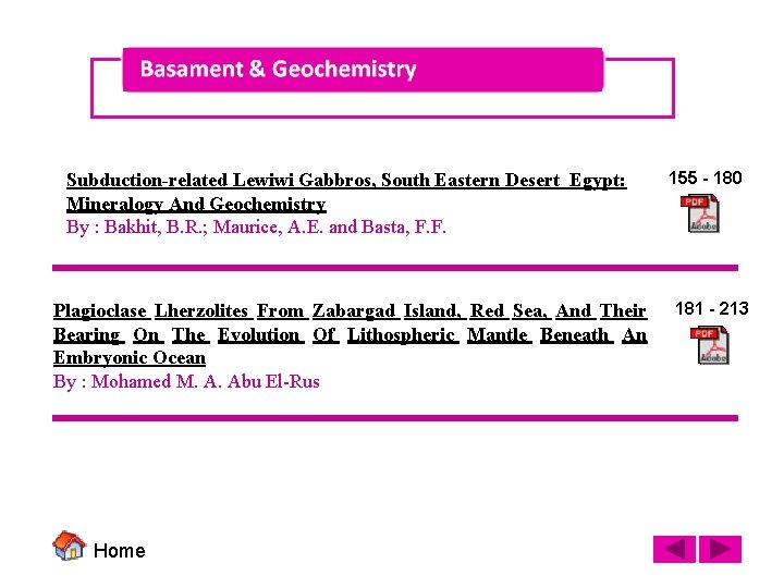 Subduction-related Lewiwi Gabbros, South Eastern Desert Egypt: Mineralogy And Geochemistry By : Bakhit, B.