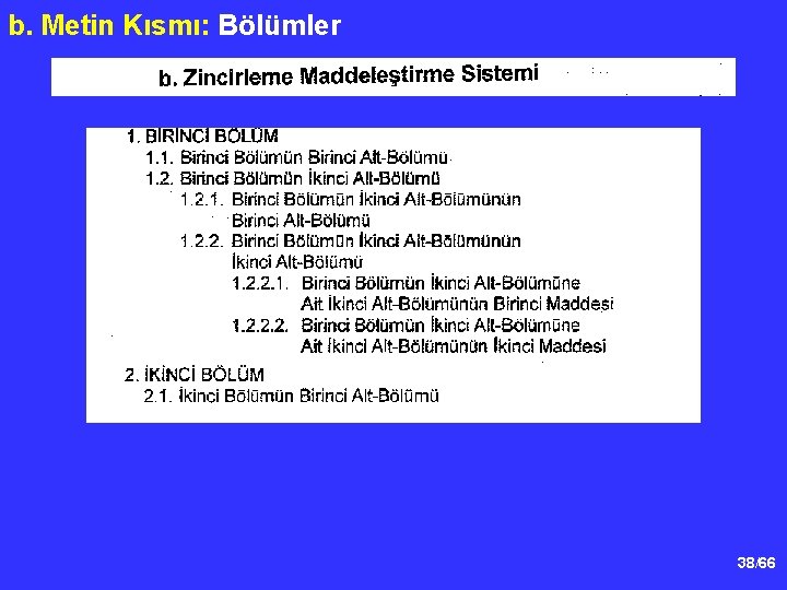 b. Metin Kısmı: Bölümler 38/66 