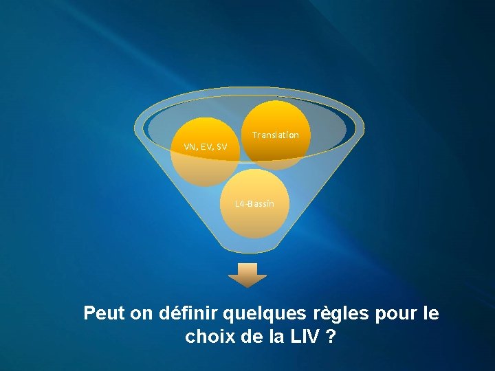 VN, EV, SV Translation L 4 -Bassin Peut on définir quelques règles pour le