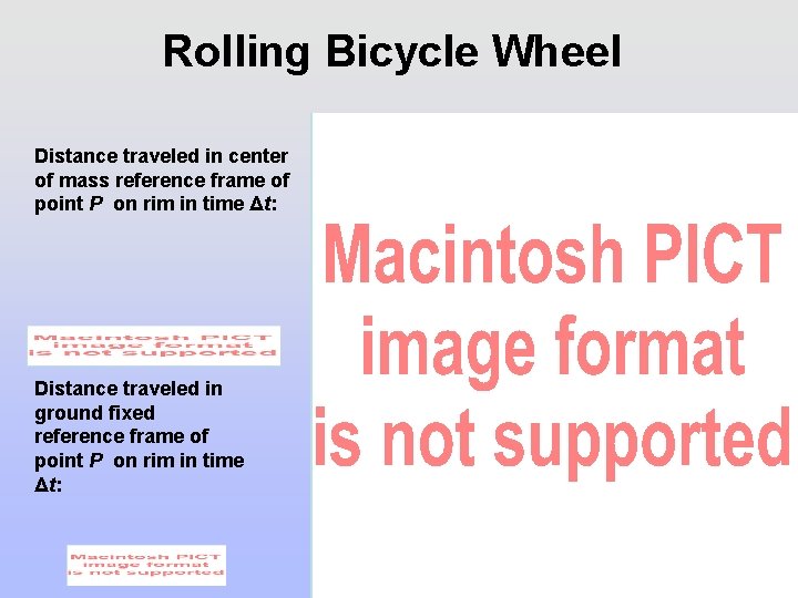 Rolling Bicycle Wheel Distance traveled in center of mass reference frame of point P