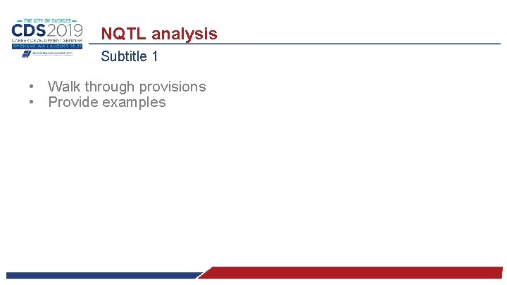 NQTL analysis Subtitle 1 • Walk through provisions • Provide examples 