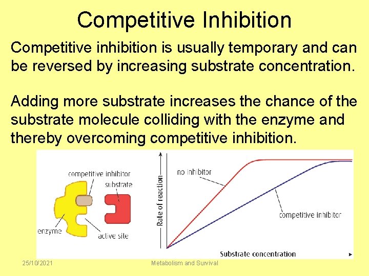 Competitive Inhibition Competitive inhibition is usually temporary and can be reversed by increasing substrate