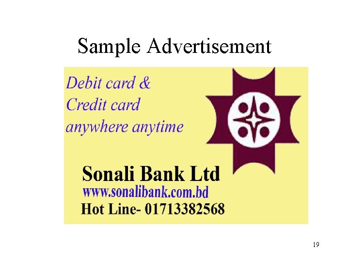 Sample Advertisement 19 