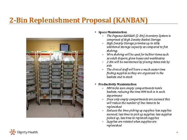 2 -Bin Replenishment Proposal (KANBAN) • Space Maximization The Pegasus KANBAN (2 -Bin) Inventory