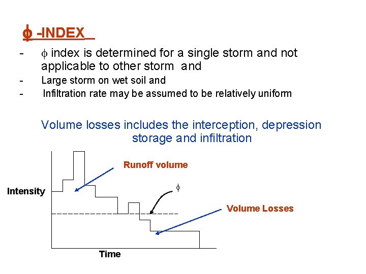  -INDEX index is determined for a single storm and not applicable to other