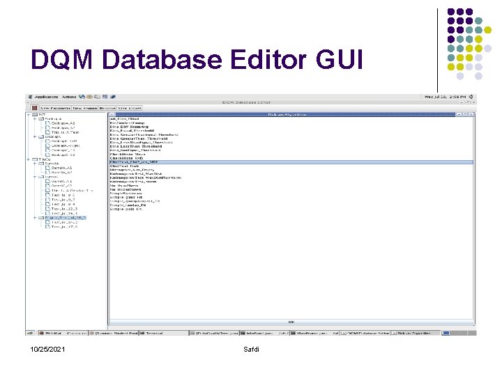 DQM Database Editor GUI 10/25/2021 Safdi 