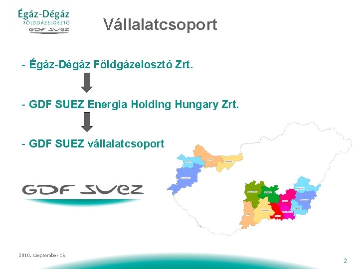 Vállalatcsoport - Égáz-Dégáz Földgázelosztó Zrt. - GDF SUEZ Energia Holding Hungary Zrt. - GDF