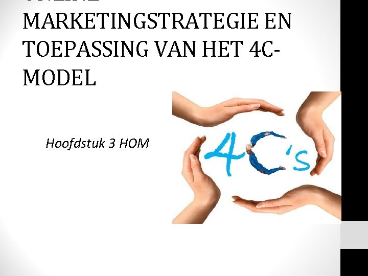 ONLINE MARKETINGSTRATEGIE EN TOEPASSING VAN HET 4 CMODEL Hoofdstuk 3 HOM 