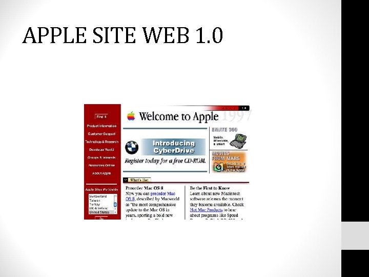 APPLE SITE WEB 1. 0 