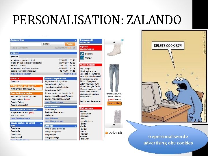 PERSONALISATION: ZALANDO Gepersonaliseerde advertising obv cookies 