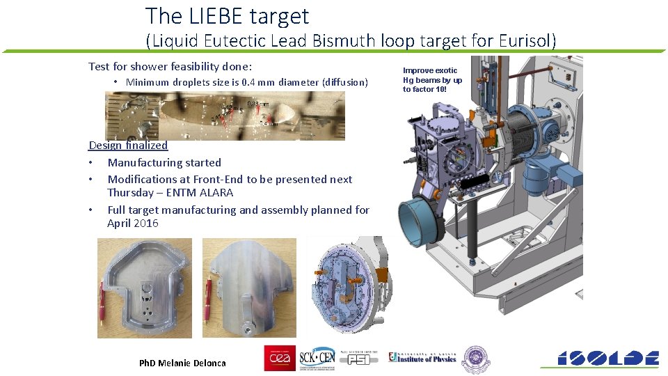 The LIEBE target (Liquid Eutectic Lead Bismuth loop target for Eurisol) Test for shower