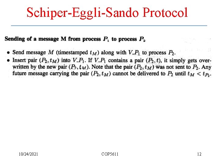 Schiper-Eggli-Sando Protocol 10/24/2021 COP 5611 12 