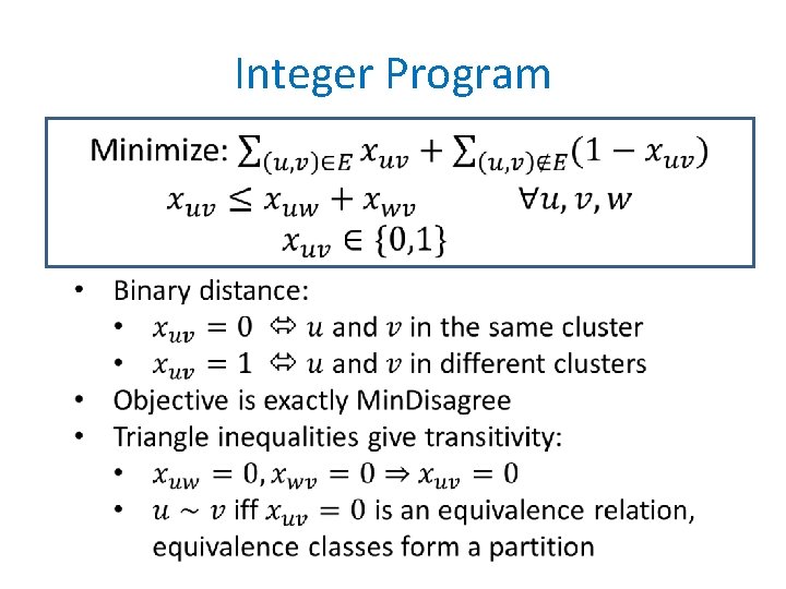 Integer Program 