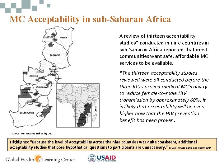 MC Acceptability in sub-Saharan Africa A review of thirteen acceptability studies* conducted in nine