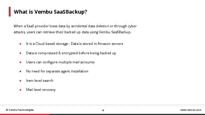 What is Vembu Saa. SBackup? When a Saa. S provider loses data by accidental