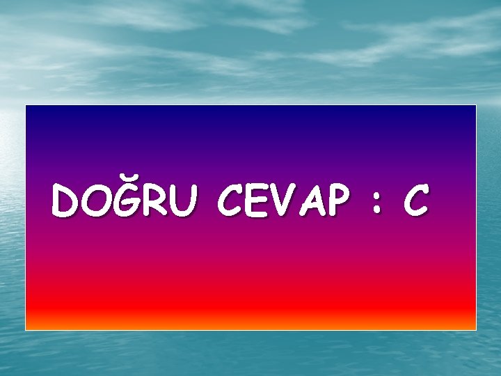 DOĞRU CEVAP : C 