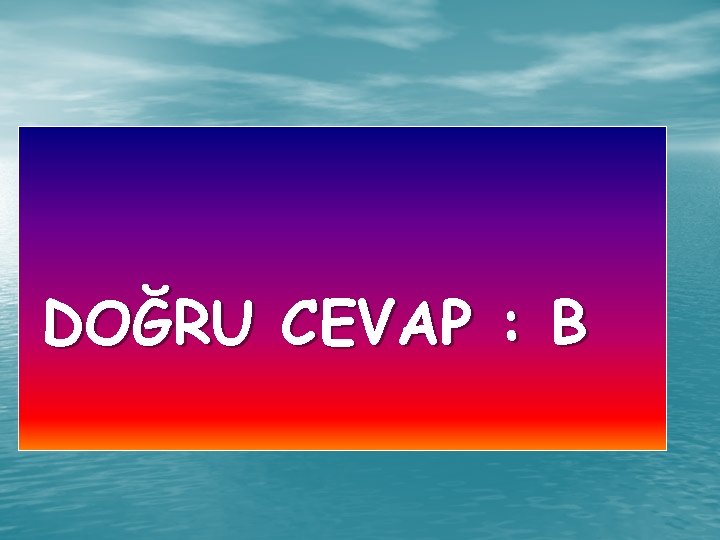 DOĞRU CEVAP : B 