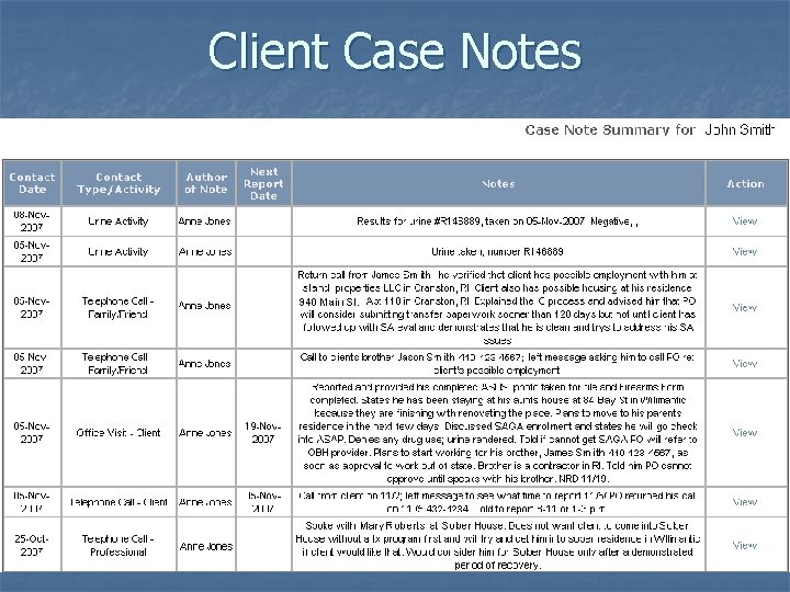 Client Case Notes 