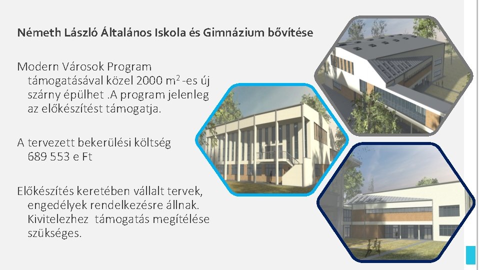 Németh László Általános Iskola és Gimnázium bővítése Modern Városok Program támogatásával közel 2000 m