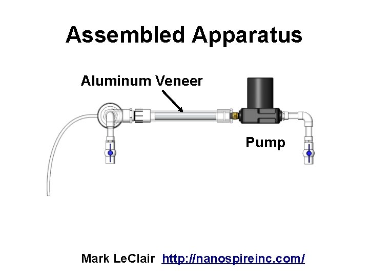 Assembled Apparatus Aluminum Veneer Pump Mark Le. Clair http: //nanospireinc. com/ 