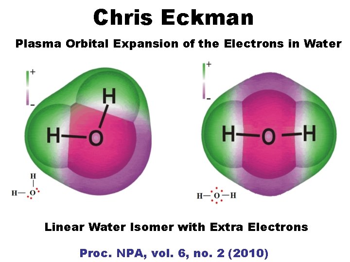 Chris Eckman Plasma Orbital Expansion of the Electrons in Water Linear Water Isomer with