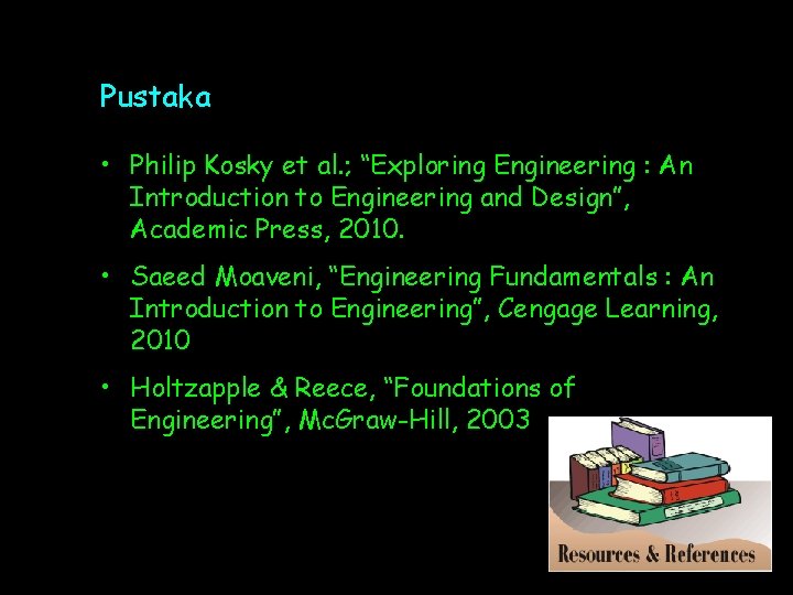 Pustaka • Philip Kosky et al. ; “Exploring Engineering : An Introduction to Engineering