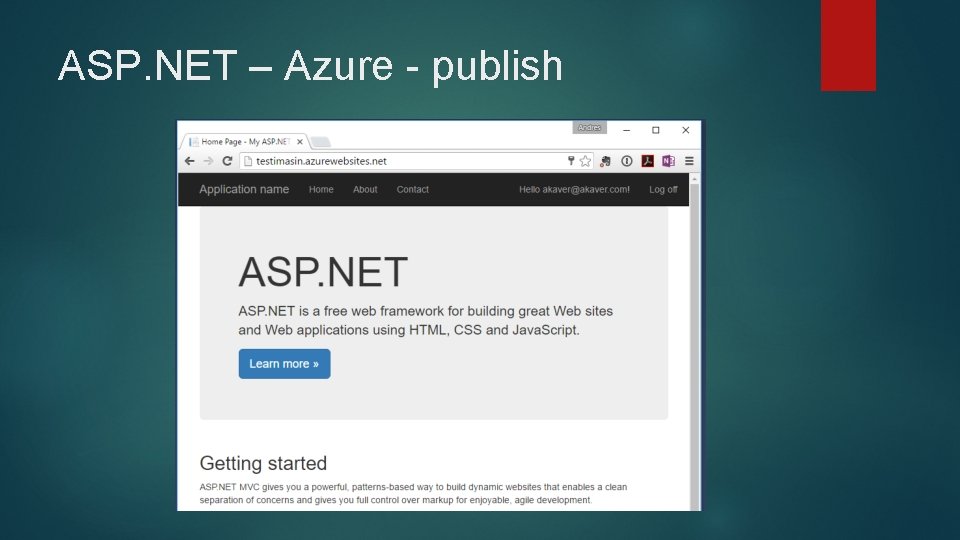 ASP. NET – Azure - publish 