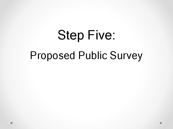Step Five: Proposed Public Survey 
