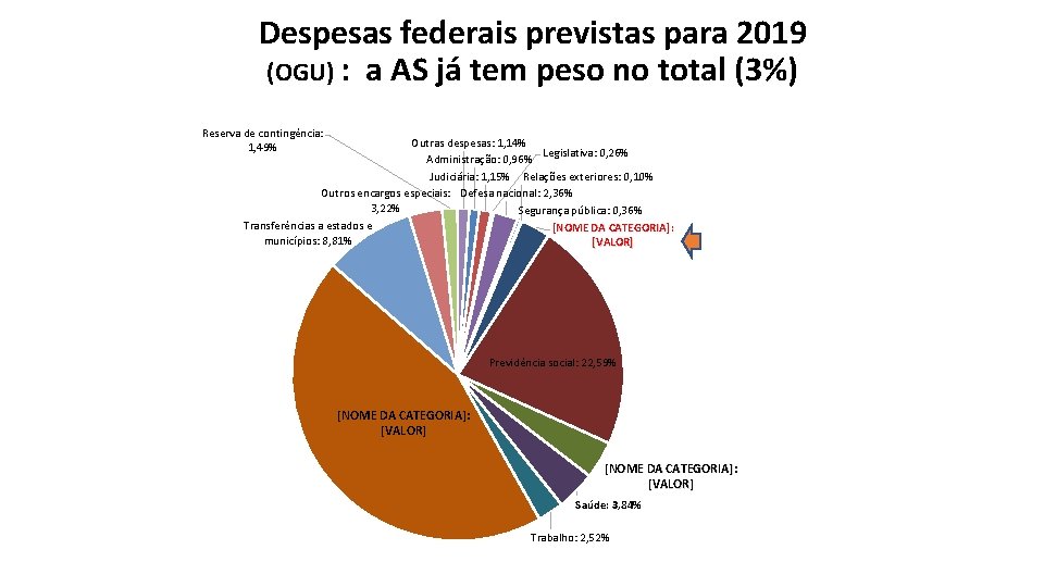 Despesas federais previstas para 2019 (OGU) : a AS já tem peso no total