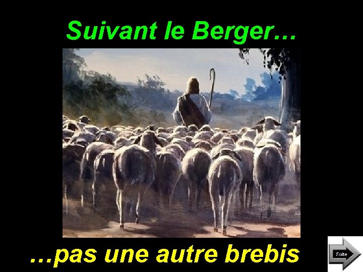 Suivant le Berger… …pas une autre brebis 