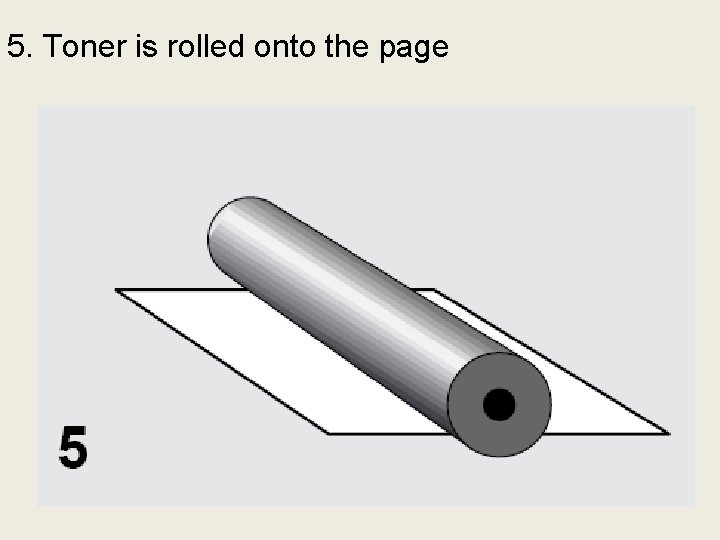 5. Toner is rolled onto the page 