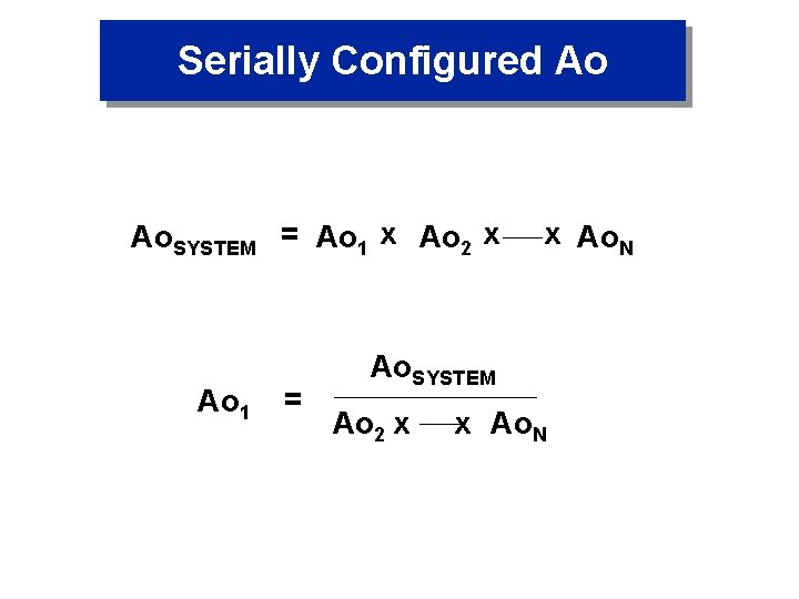 Serially Configured Ao Ao. SYSTEM = Ao 1 x Ao 2 x Ao 1