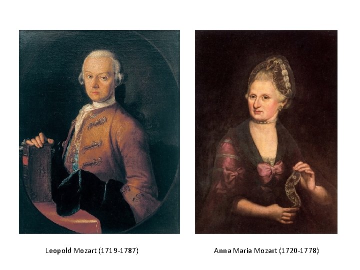 Leopold Mozart (1719 -1787) Anna Maria Mozart (1720 -1778) 