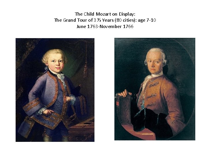 The Child Mozart on Display: The Grand Tour of 3 ½ Years (80 cities):