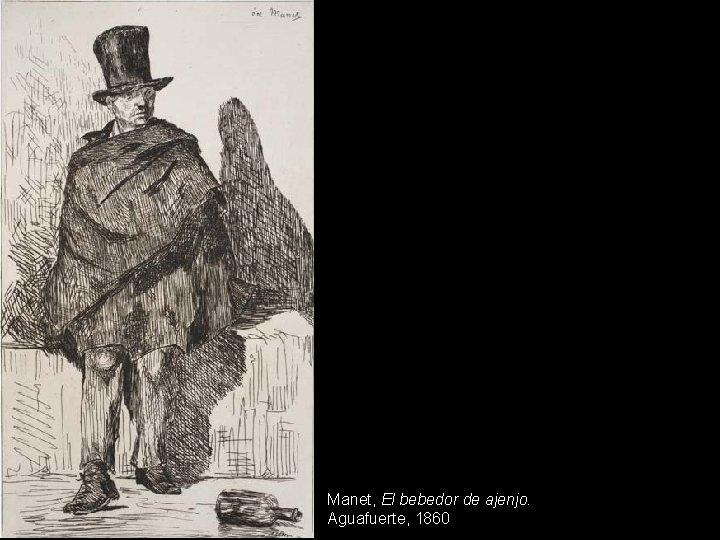 Manet, El bebedor de ajenjo. Aguafuerte, 1860 