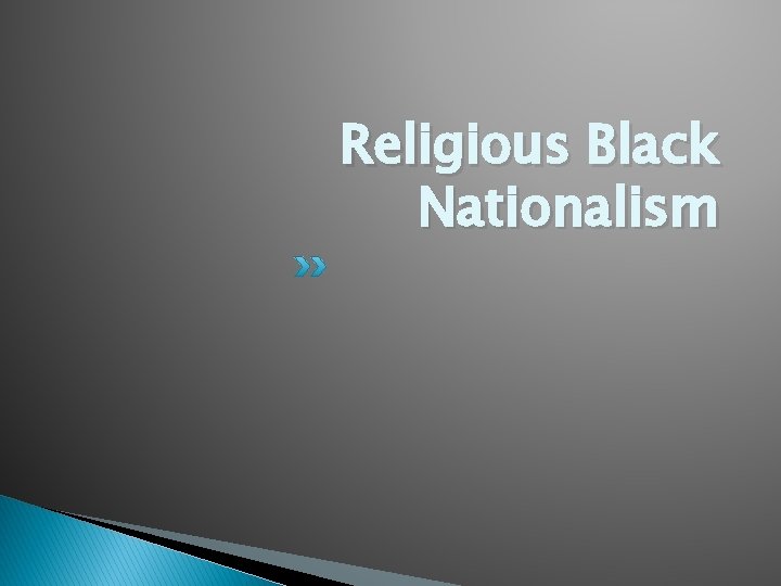 Religious Black Nationalism 